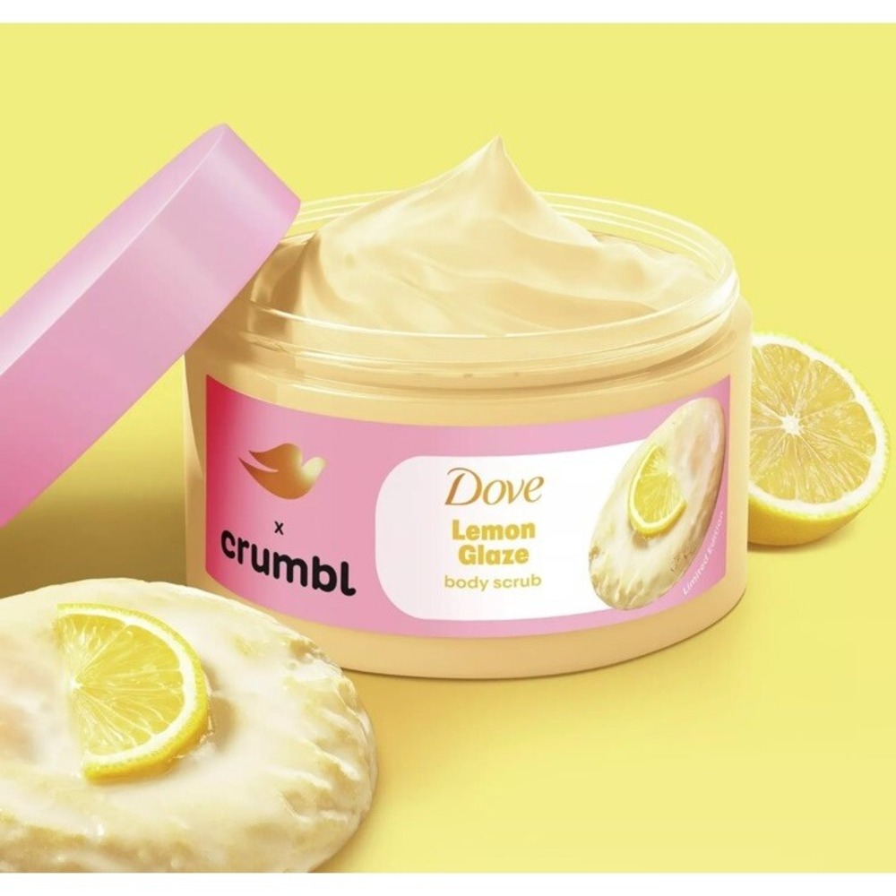 Dove X Crumbl Body Scrub Lemon Glaze NEW 15 Oz Limited‎ Edition New